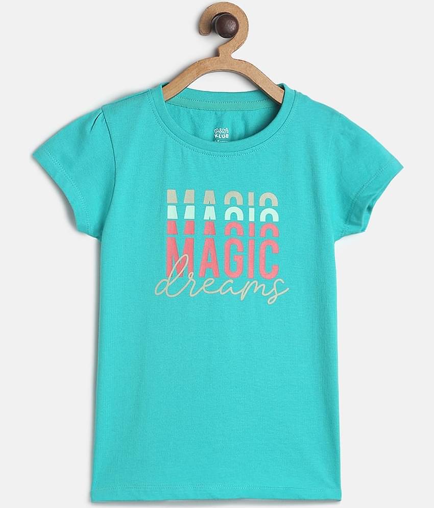 MINI KLUB Pack of 1 Girls 100% Cotton Top ( Sea Green )