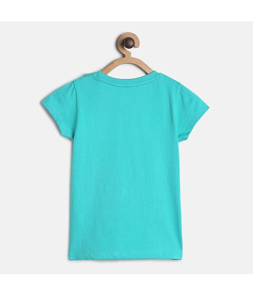 MINI KLUB Pack of 1 Girls 100% Cotton Top ( Sea Green )