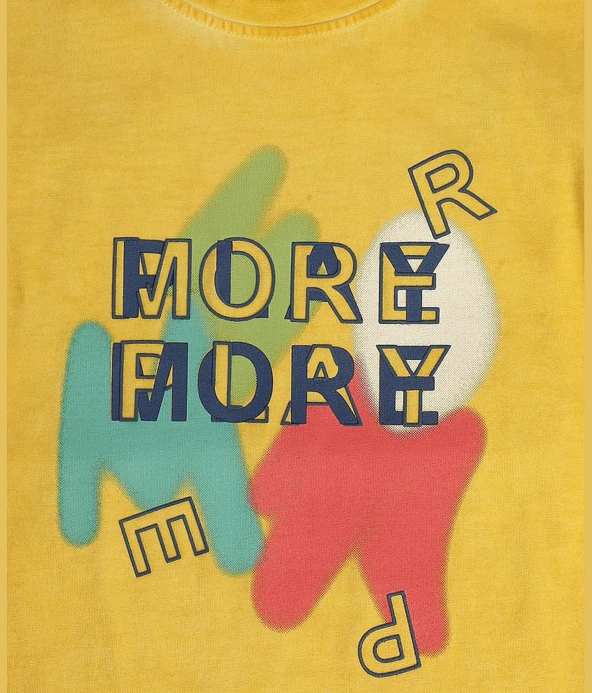 MINI KLUB Pack of 1 Girls 100% Cotton T-Shirt ( Yellow )