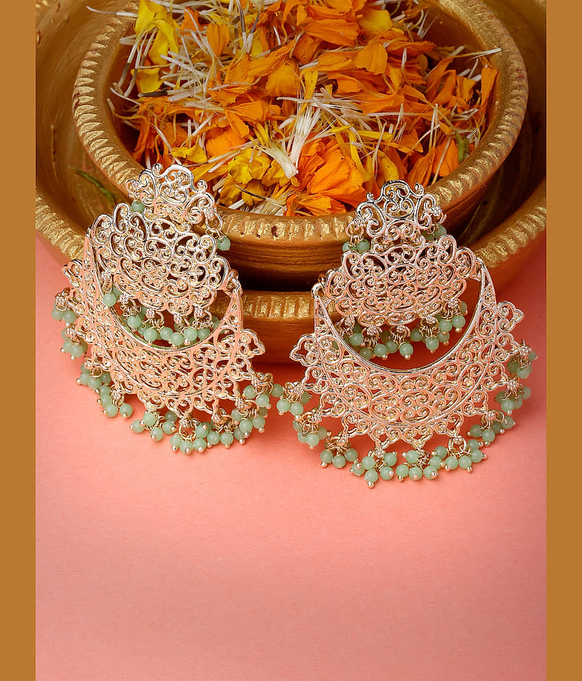 Studio Sukkhi Green Chandbalis Earrings ( Pack of 1 ) - Earrings | Buy online on ZillyBuy