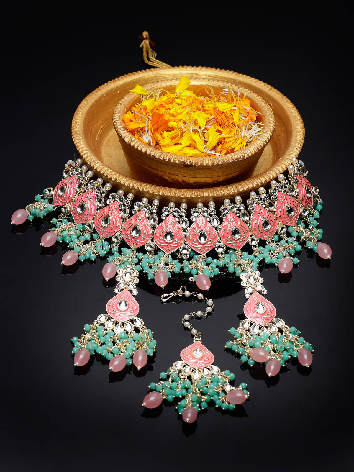     			Studio Sukkhi - Pink Alloy Necklace Set ( Pack of 1 )
