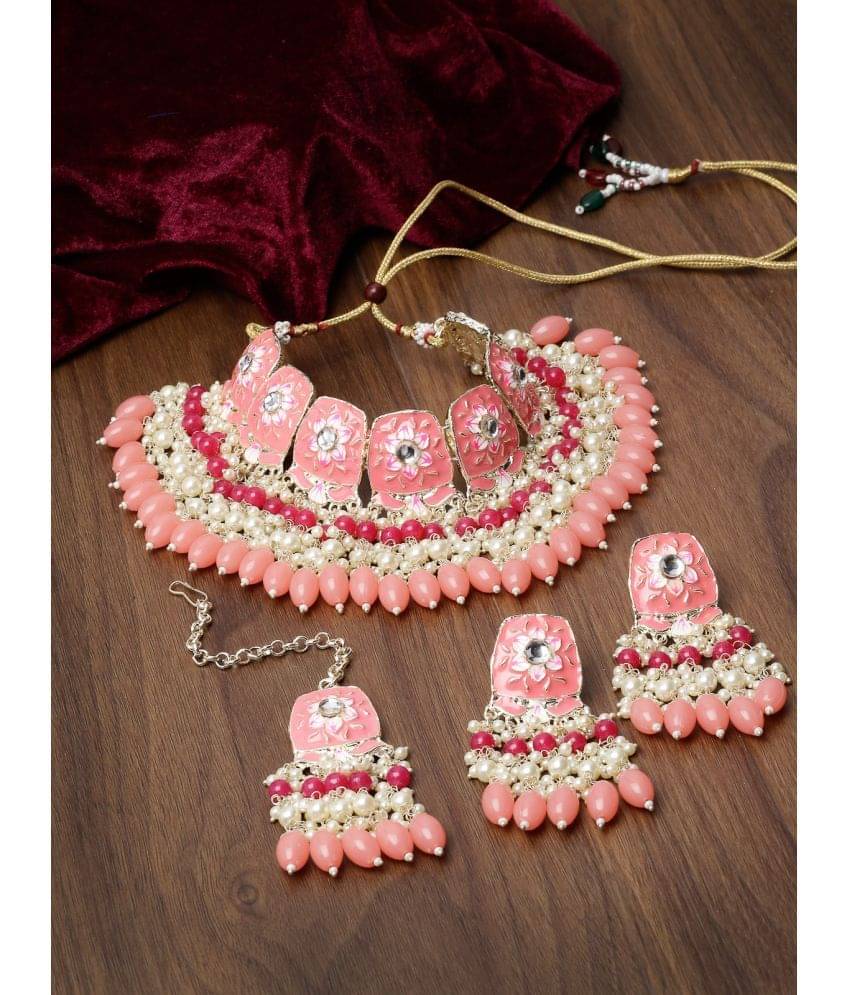     			Studio Sukkhi - Pink Alloy Necklace Set ( Pack of 1 )