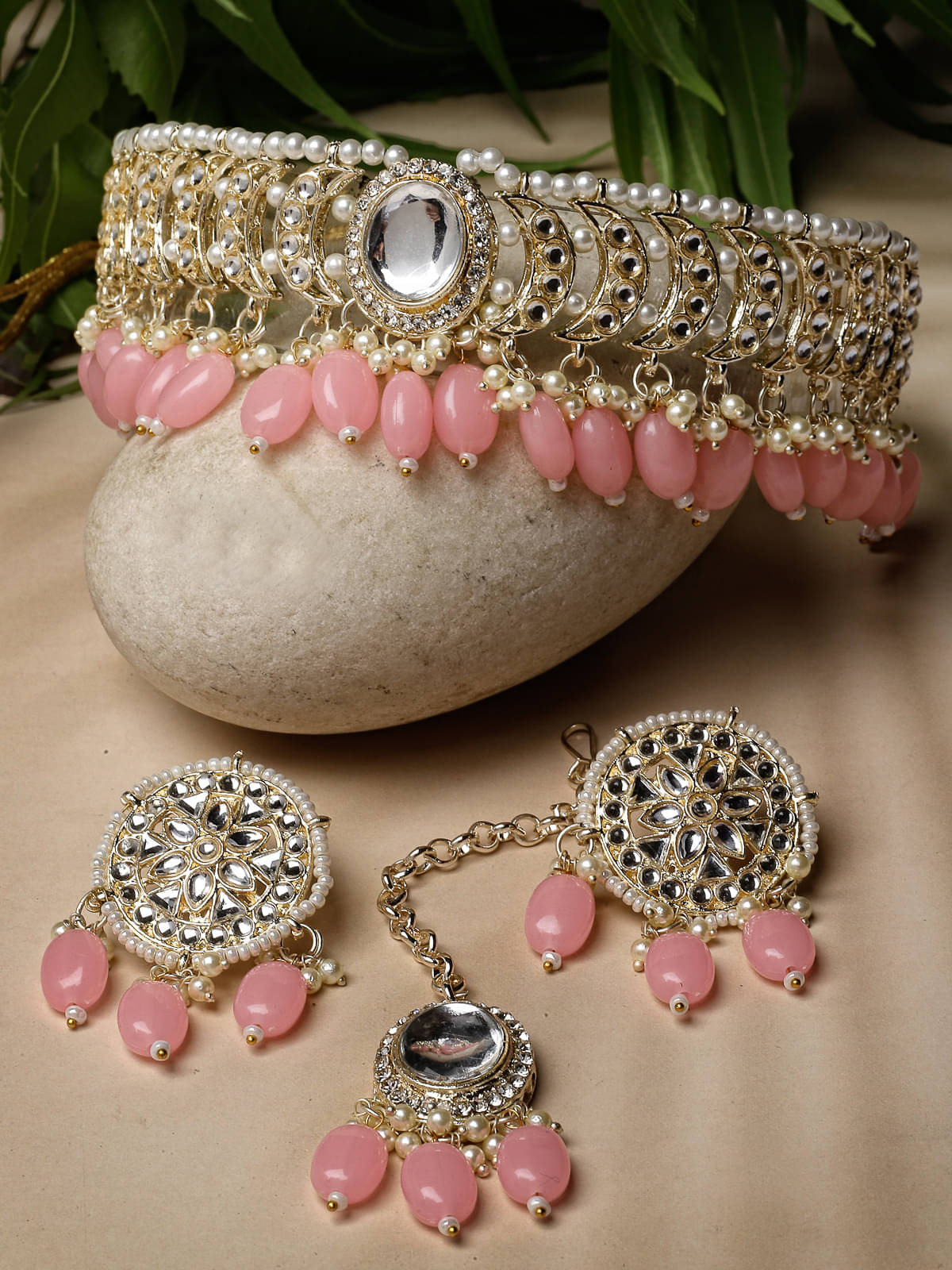     			Studio Sukkhi - Pink Alloy Necklace Set ( Pack of 1 )