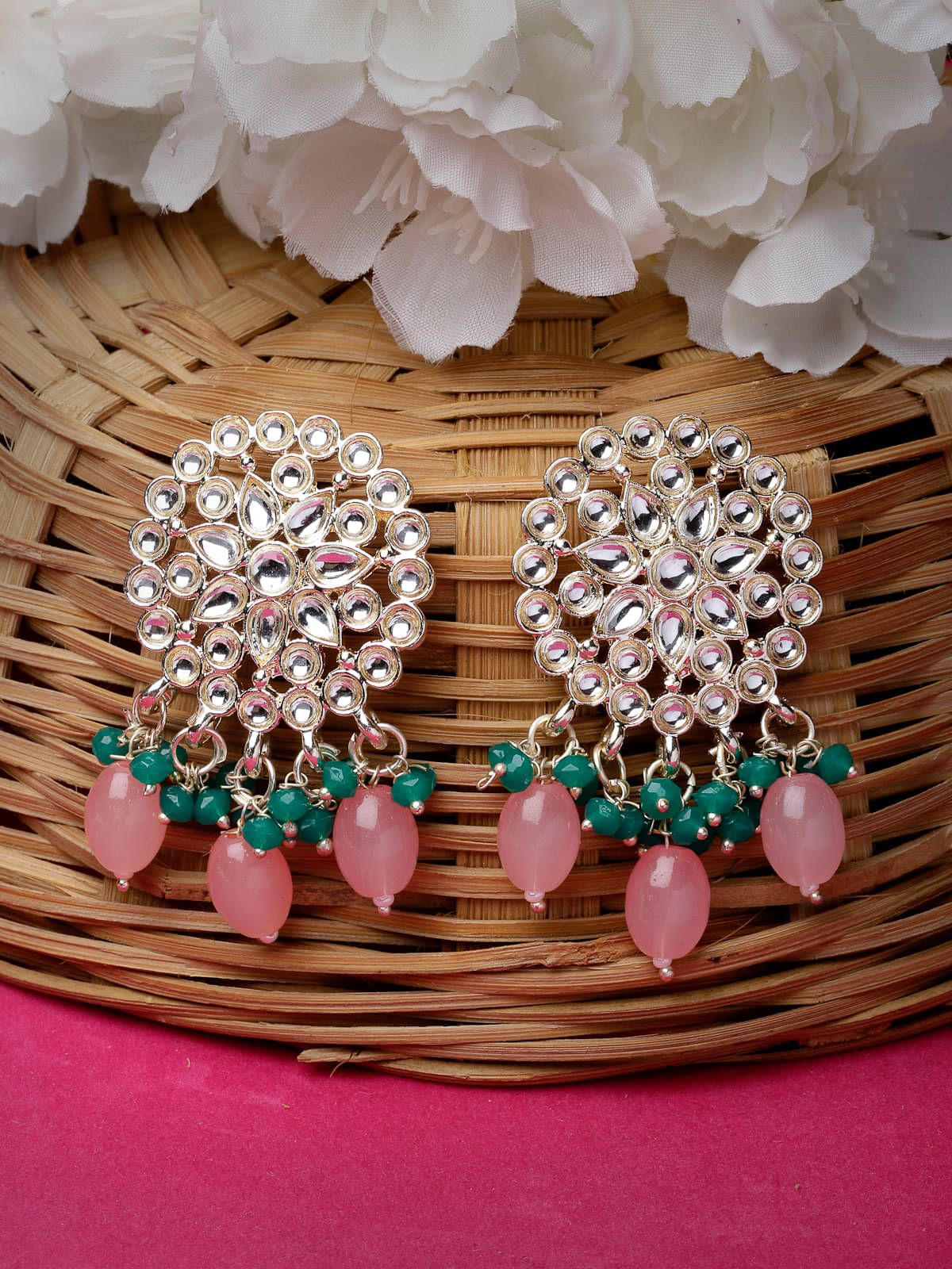     			Studio Sukkhi Pink Stud Earrings ( Pack of 1 )