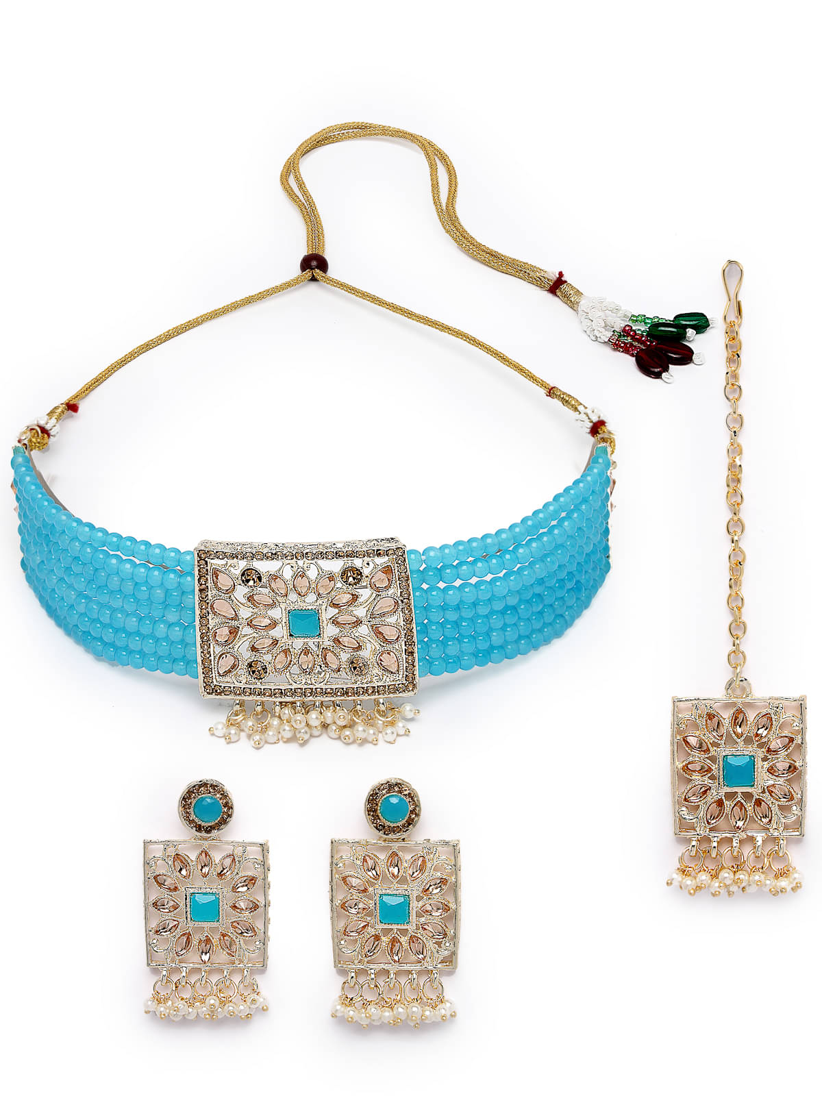     			Studio Sukkhi - Turquoise Alloy Necklace Set ( Pack of 1 )