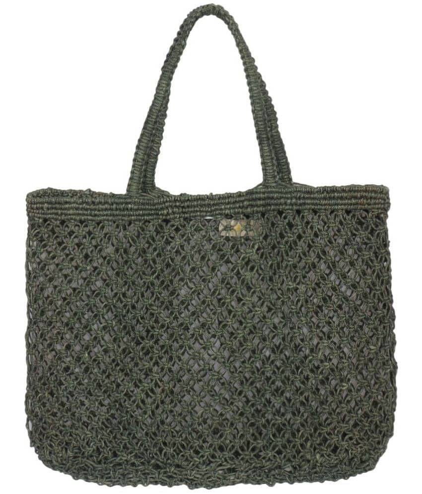     			sapis Handheld Jute Set of 1 ( Green )