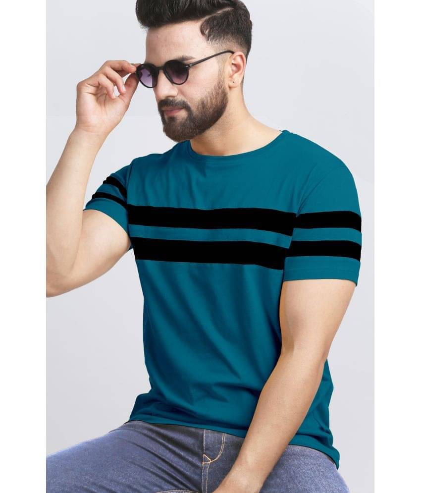 AUSK Pack of 1 Cotton Blend Regular Fit Men's T-Shirt ( Teal Blue ) AUSK Pack of 1 Cotton Blend Regular Fit Men's T-Shirt ( Teal Blue )