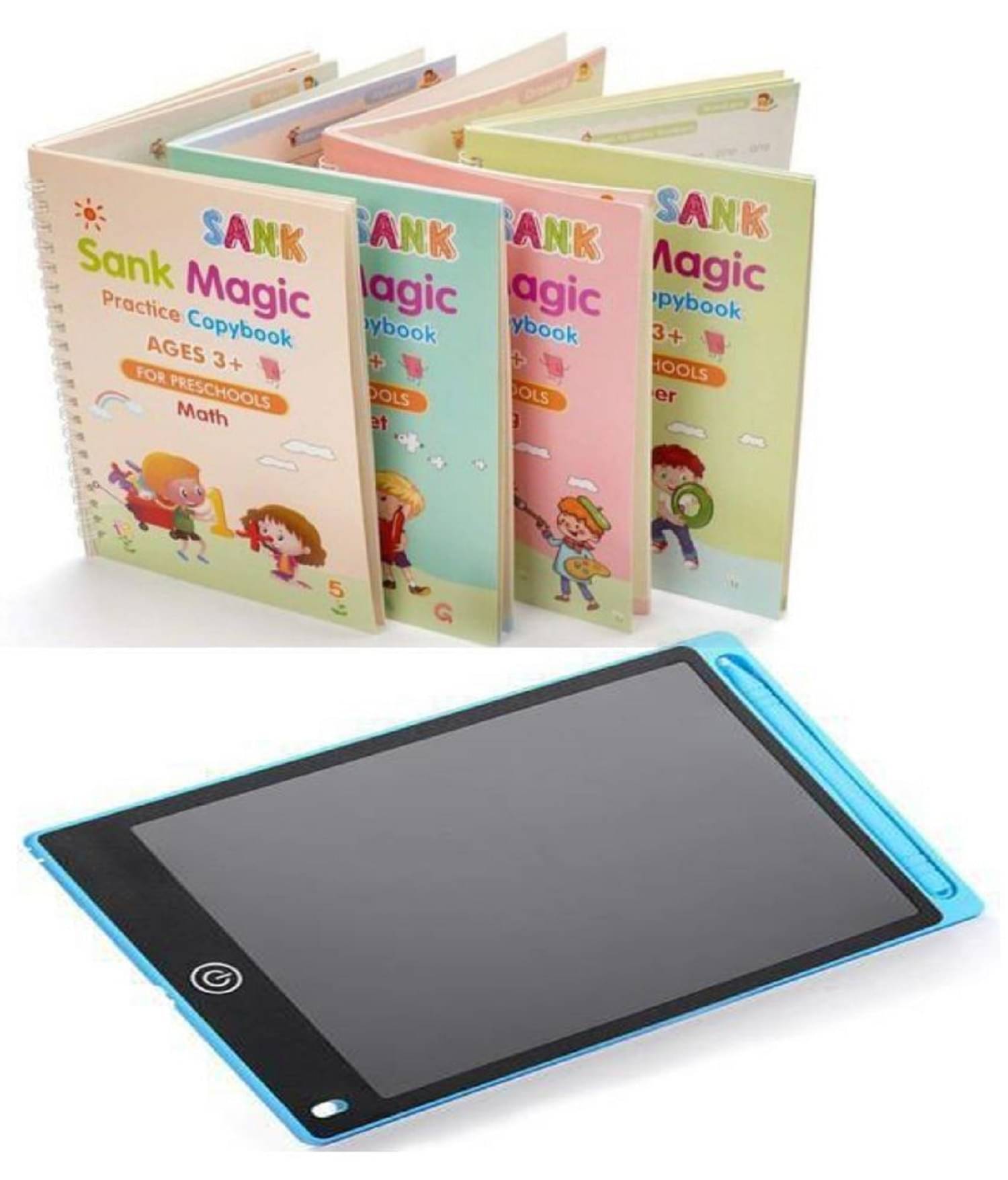     			( Combo Of Pack ) Magic Practice Copybook and LCD Writing Tablet slate By Unico Traders