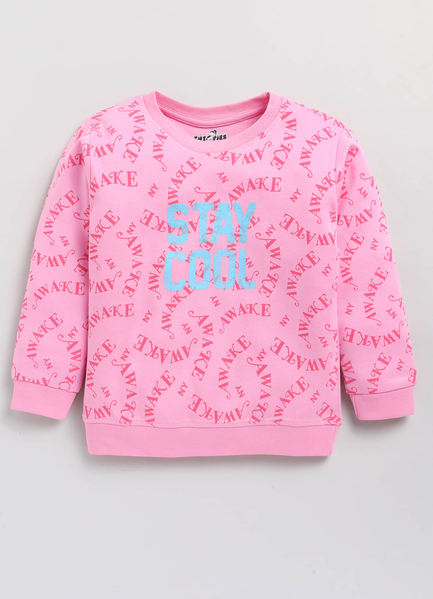     			Cutopies Kids Pink Printed Cool Sweatshirts for Baby Girls (Pack of 1) Baby Girls Clothing Sets