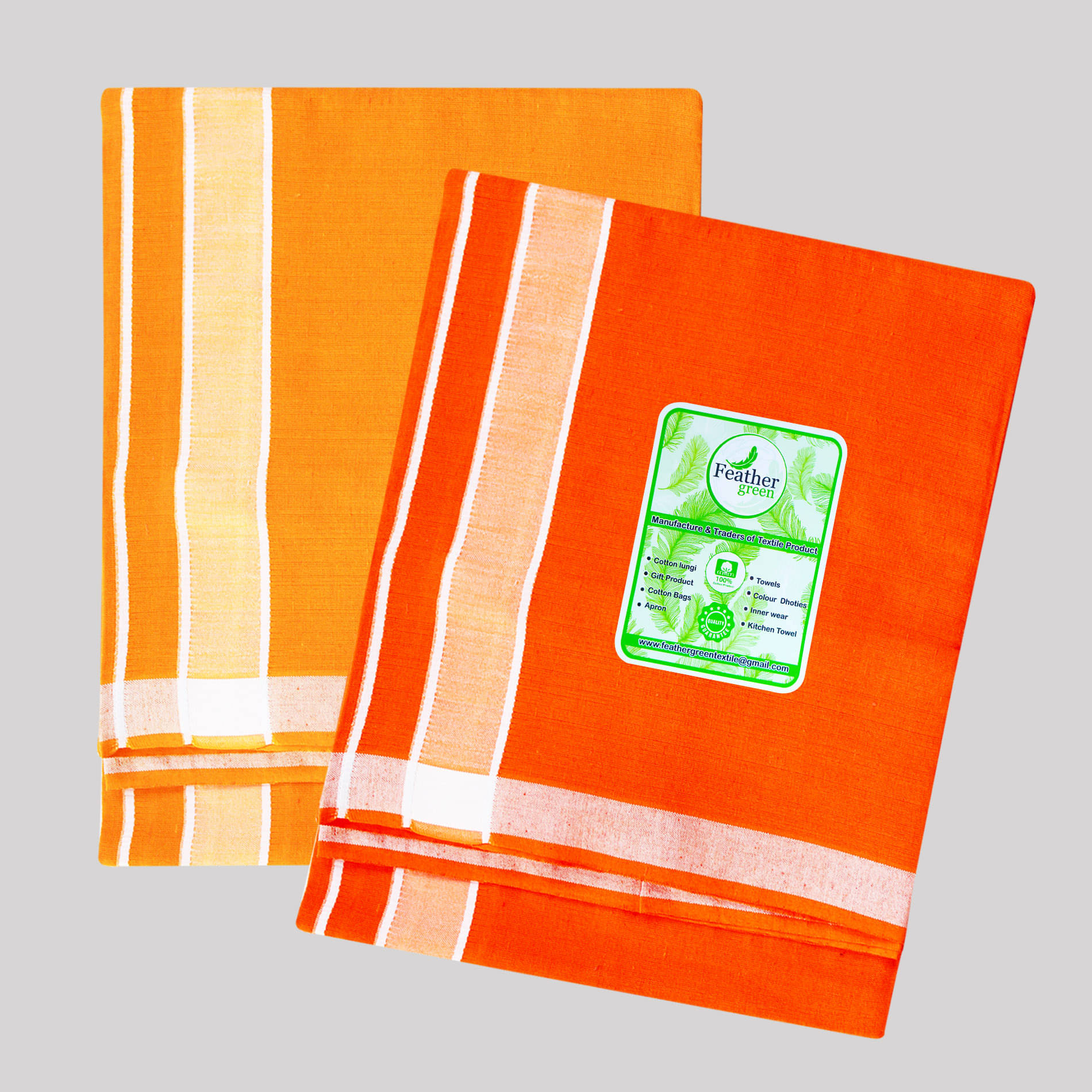     			Feather Green - Multicolor Cotton Men's Lungi ( Pack of 2 )