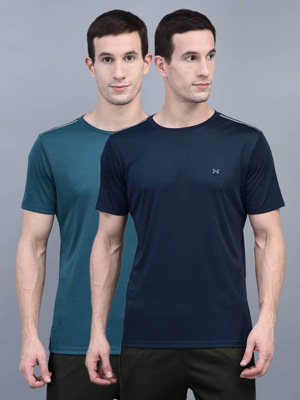     			Force NXT Pack of 2 Cotton Blend Regular Fit Men's T-Shirt ( Multicolor )