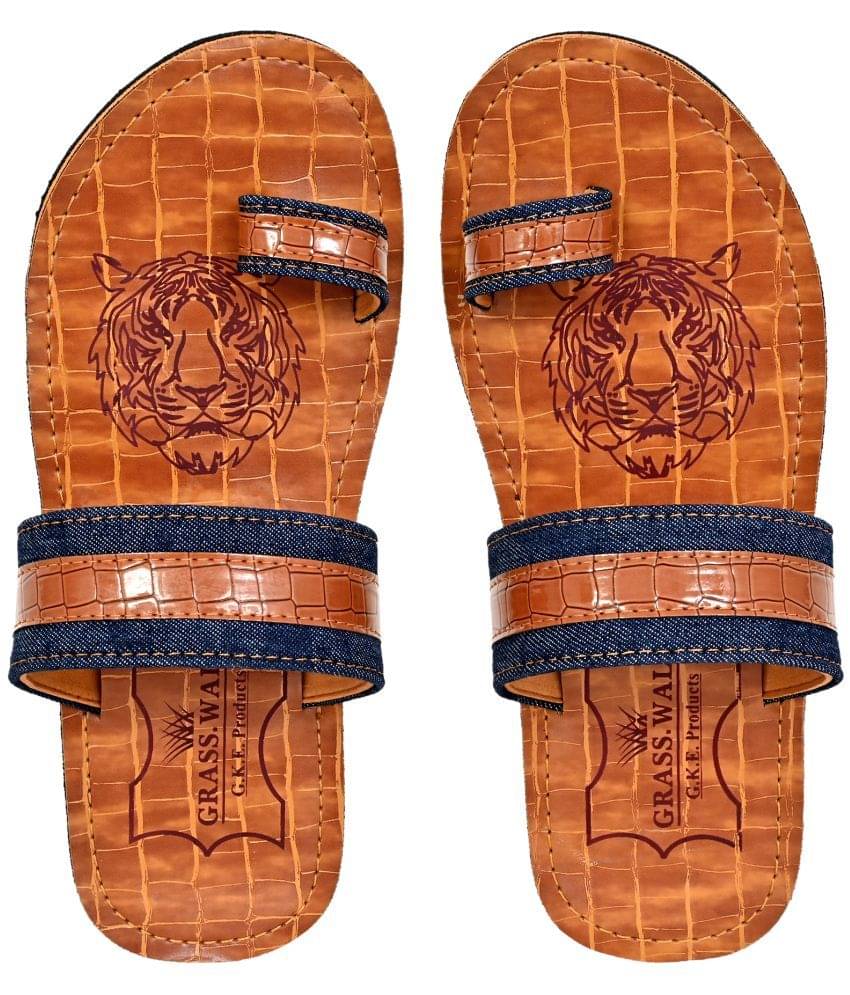     			GRASS WALK - Brown Men's Leather Slipper