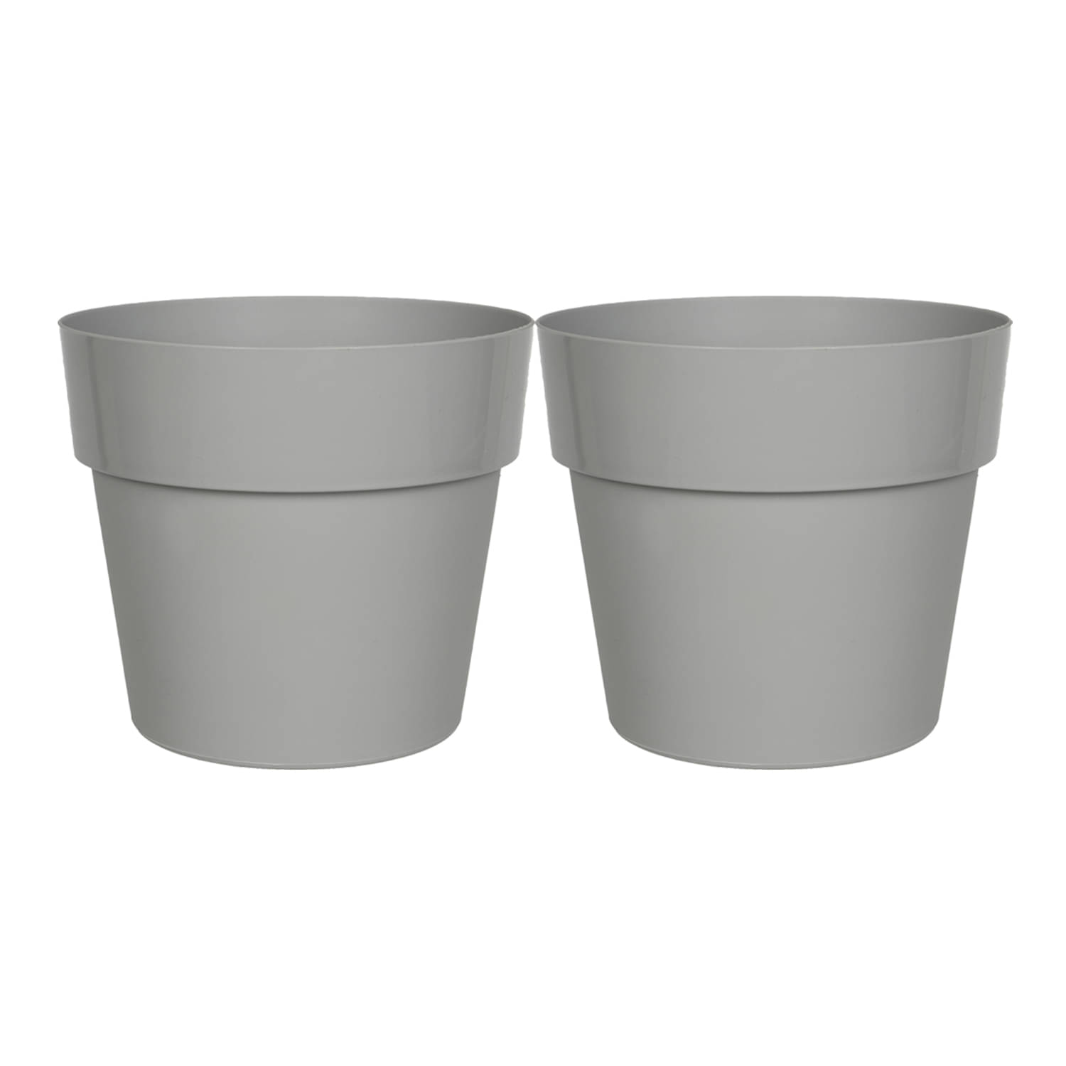 Grey Color Plastic Pots & Planters for Gardening, Indoor & Outdoor ( Pack of 2 ) - 14cm (Length) Grey Color Plastic Pots & Planters for Gardening, Indoor & Outdoor ( Pack of 2 ) - 14cm (Length)
