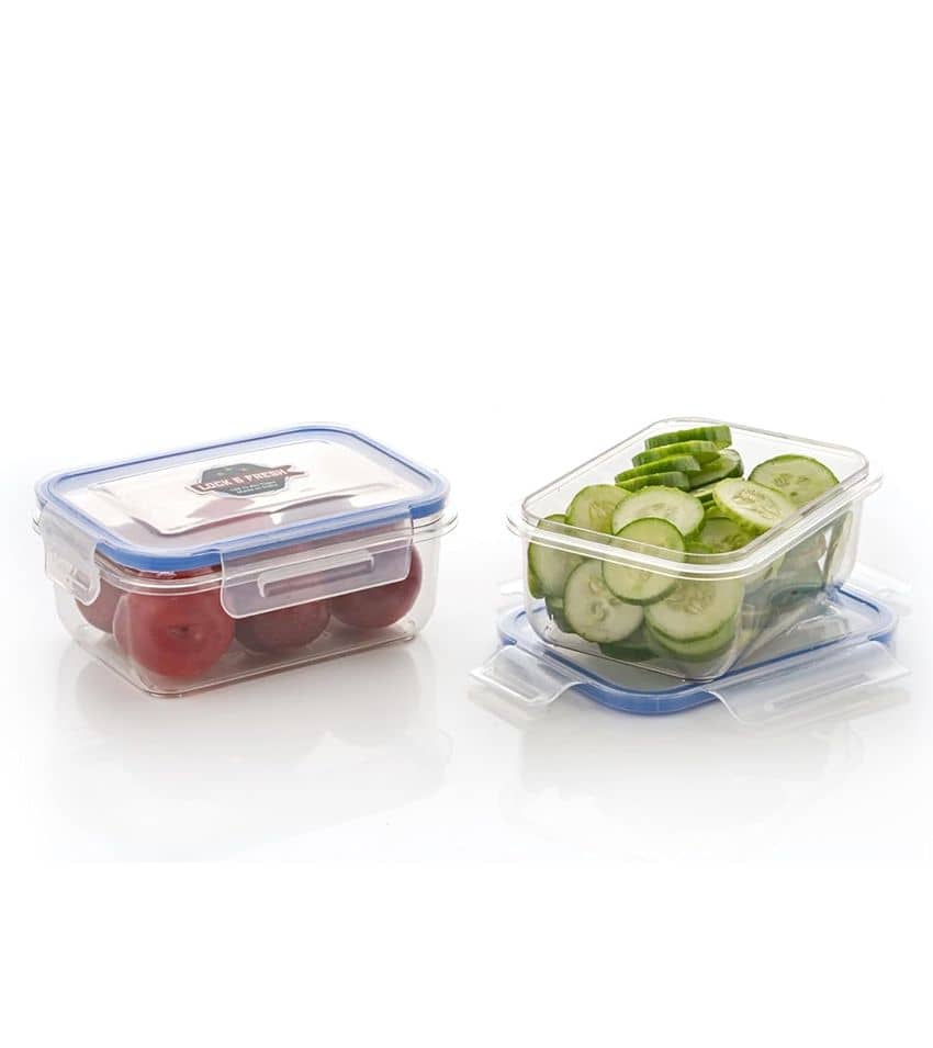 iview kitchenware Grocery/Dal/Pasta PET Transparent Food Container ( Set of 2 )