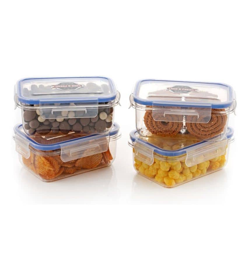 iview kitchenware Grocery/Dal/Pasta PET Transparent Food Container ( Set of 2 )
