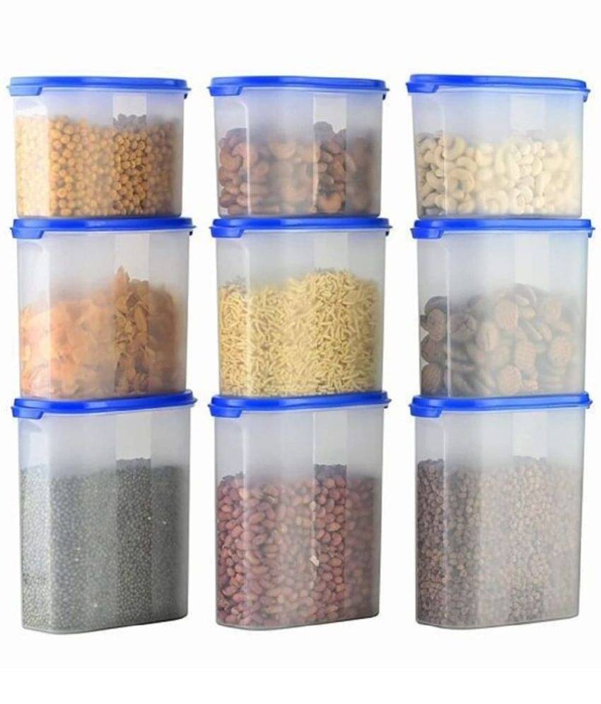 iview kitchenware - Grocery/Food/Pasta Plastic Navy Blue Dal Container ( Set of 9 ) iview kitchenware - Grocery/Food/Pasta Plastic Navy Blue Dal Container ( Set of 9 )