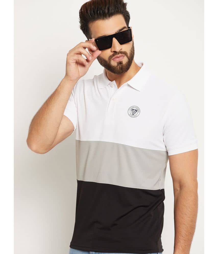 OGEN Pack of 1 Cotton Blend Regular Fit Colorblock Half Sleeves Men's Polo T Shirt ( Black )