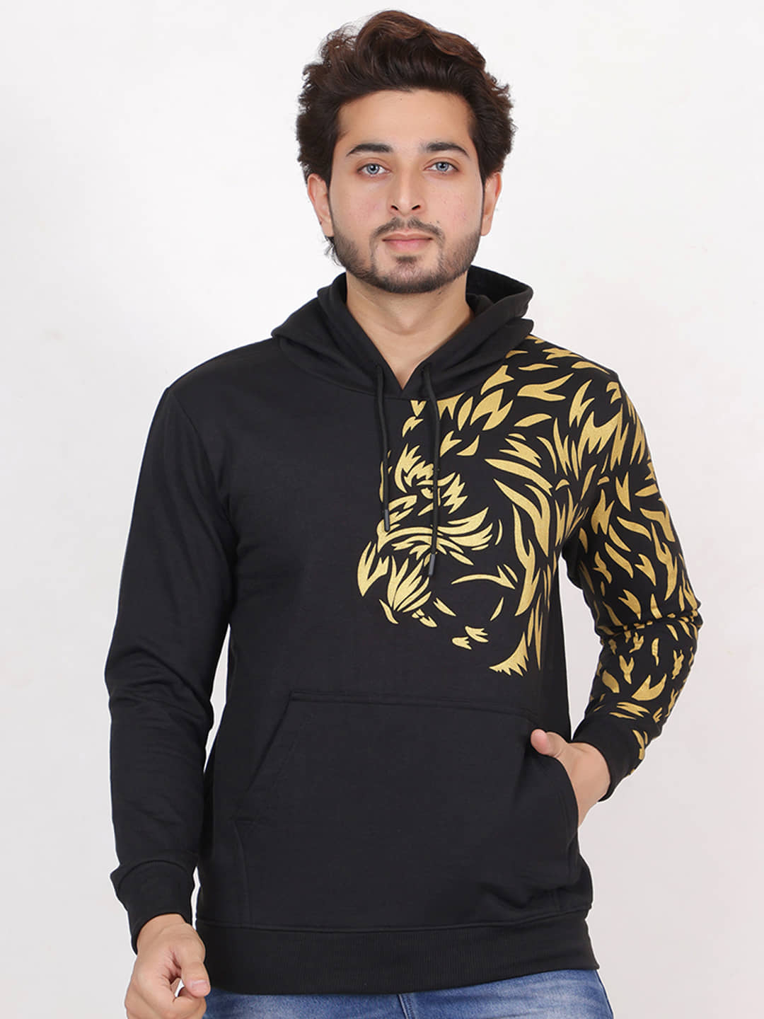 RELANE Cotton Blend Hooded Men's Sweatshirt - Navy ( Pack of 1 )