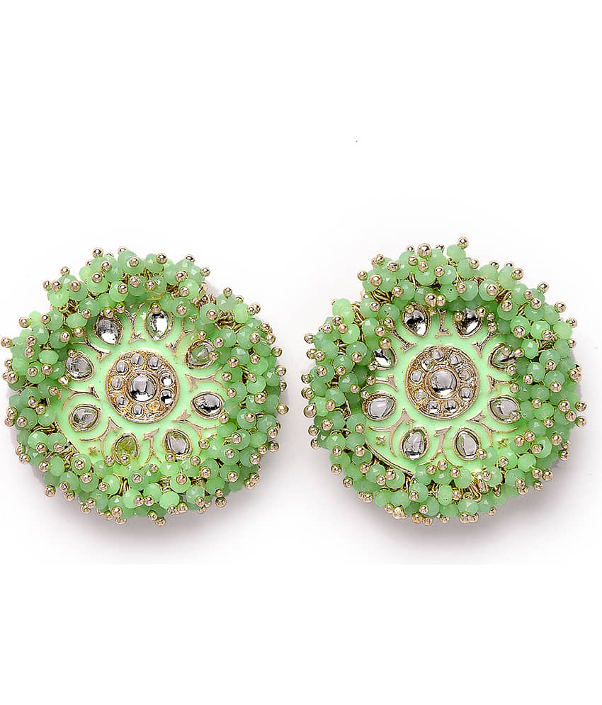 Studio Sukkhi - Green Stud Earrings ( Pack of 1 ) - Earrings | Buy online on ZillyBuy