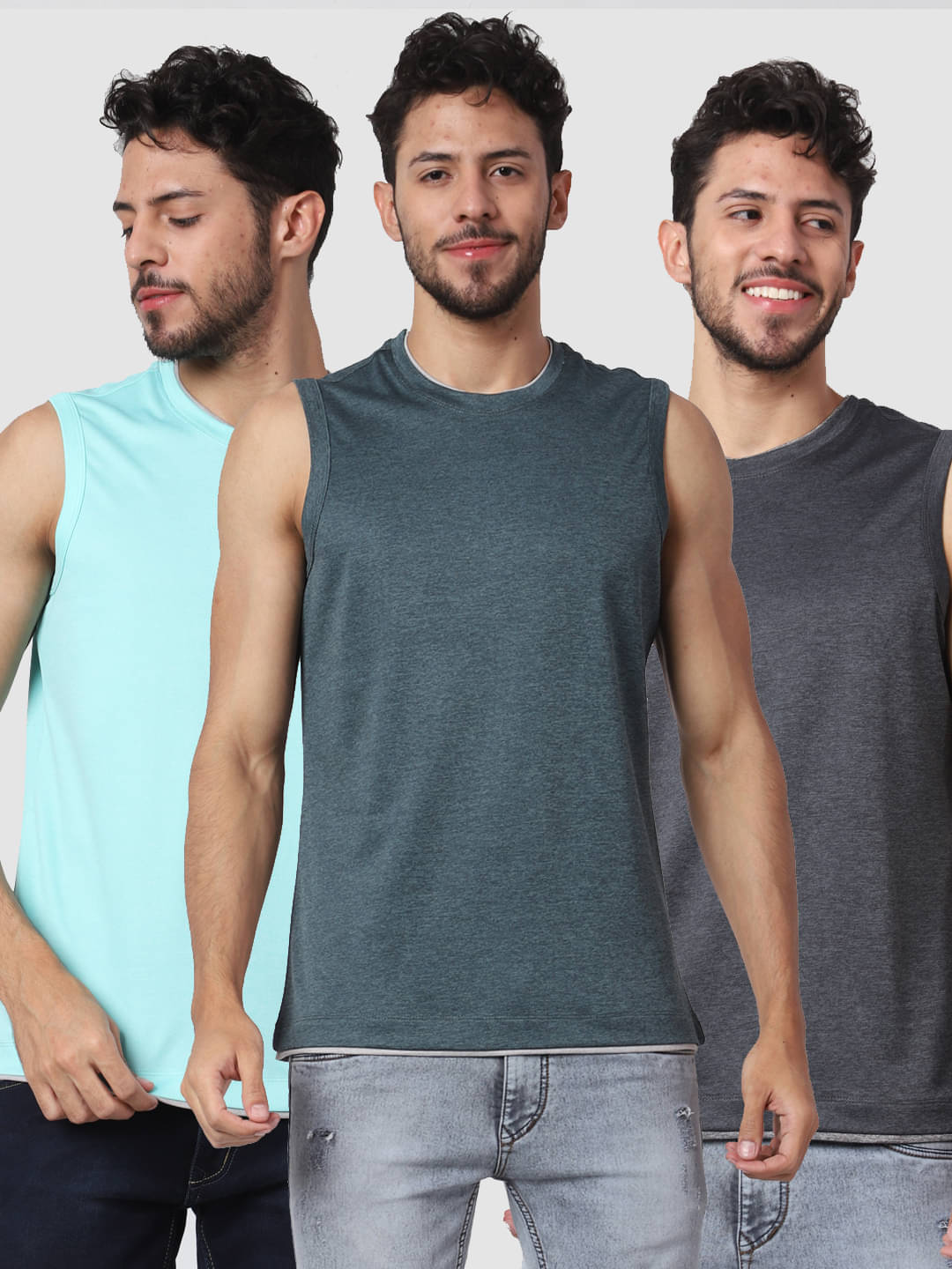     			strucker Pack of 3 Polyester Sleeveless vest For Men ( Multi )