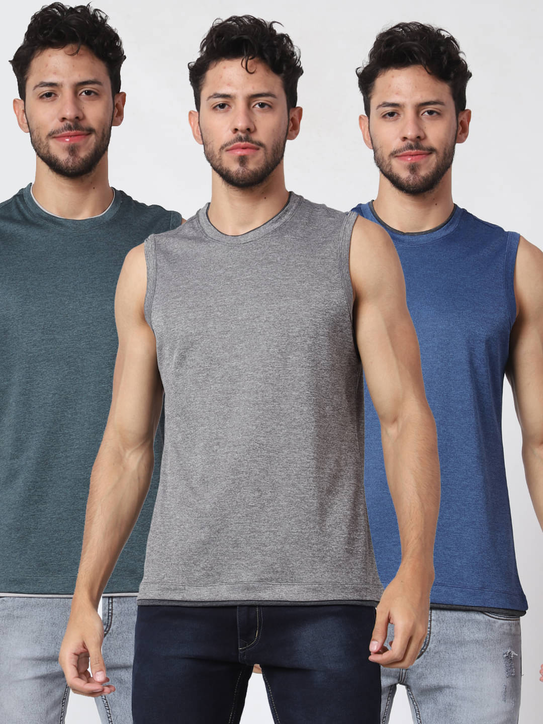     			strucker Pack of 3 Polyester Sleeveless vest For Men ( Multi )