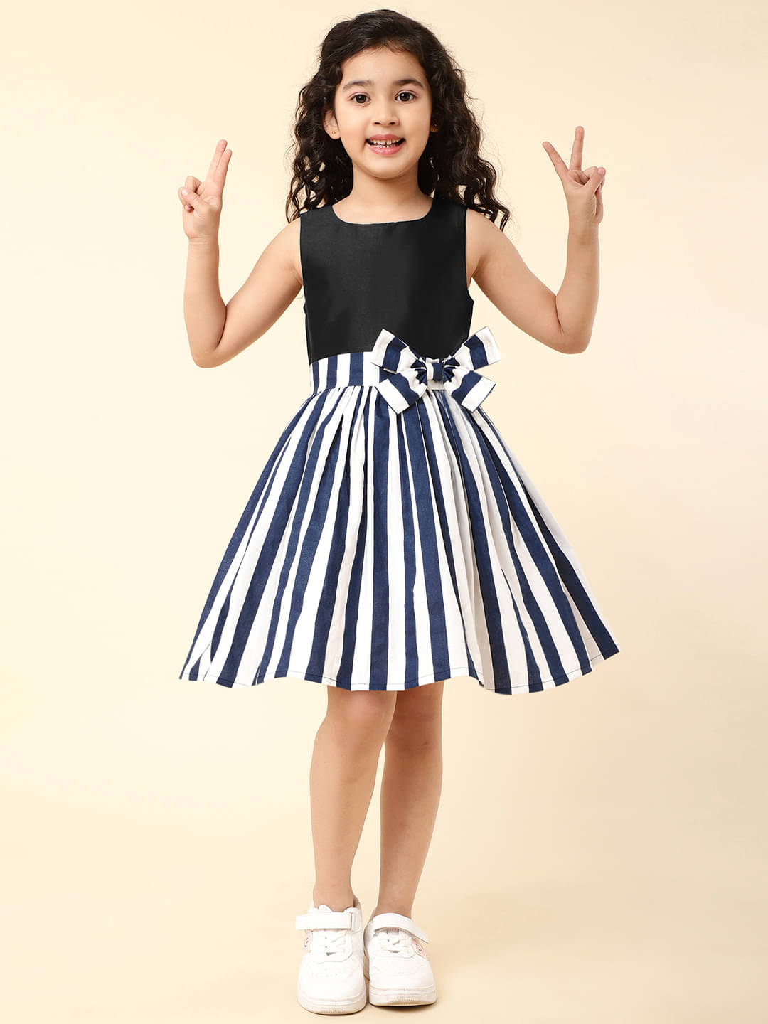 A.T.U.N. Polyester Fit And Flare Dress For Girls ( Pack of 1 , Black )     			A.T.U.N. Polyester Fit And Flare Dress For Girls ( Pack of 1 , Black )