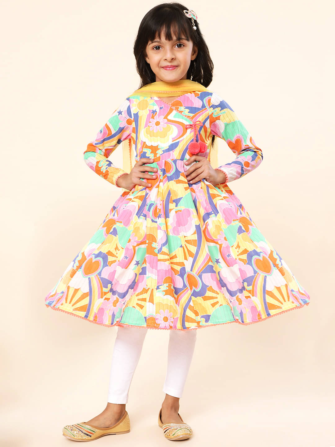     			A.T.U.N. Girls Cotton Kurti Legging Set ( Pack of 1 , Multicolor )