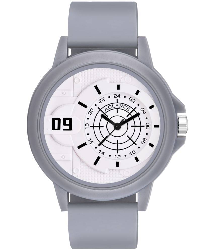     			Aglance Light Grey Silicon Analog Men's Watch