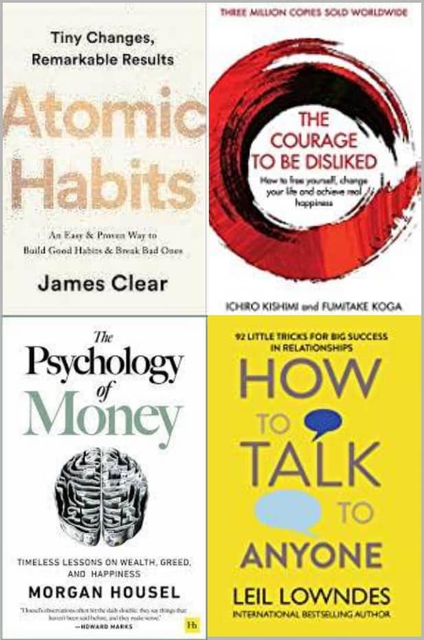 Atomic Habits +The Psychology of Money + The Courage To Be Disliked + How To Talk Anyone - Stationery | Buy online on ZillyBuy