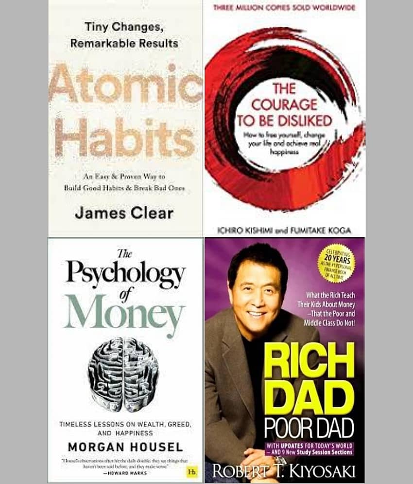 Atomic Habits + The Psychology of Money + The Courage To Be Disliked + Rich Dad Poor Dad - Stationery | Buy online on ZillyBuy