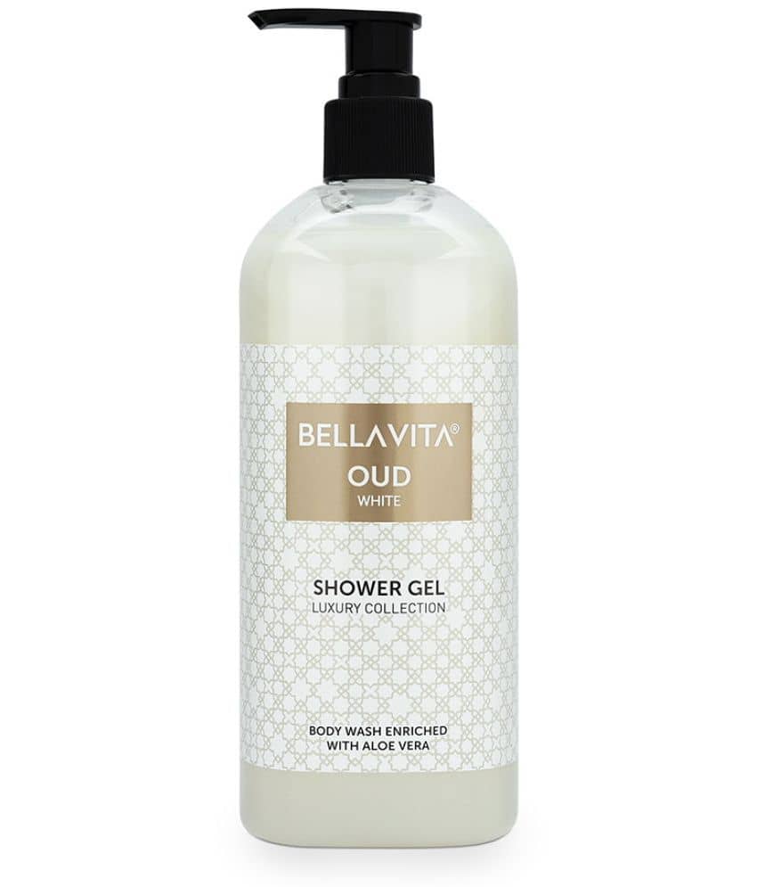 Bella Vita Luxury OUD WHITE Body Wash Shower Gel for Women & Men 500ml Unisex Bodywash with Aloe Vera Extract Deep Cleansing Hydrating Moisturising