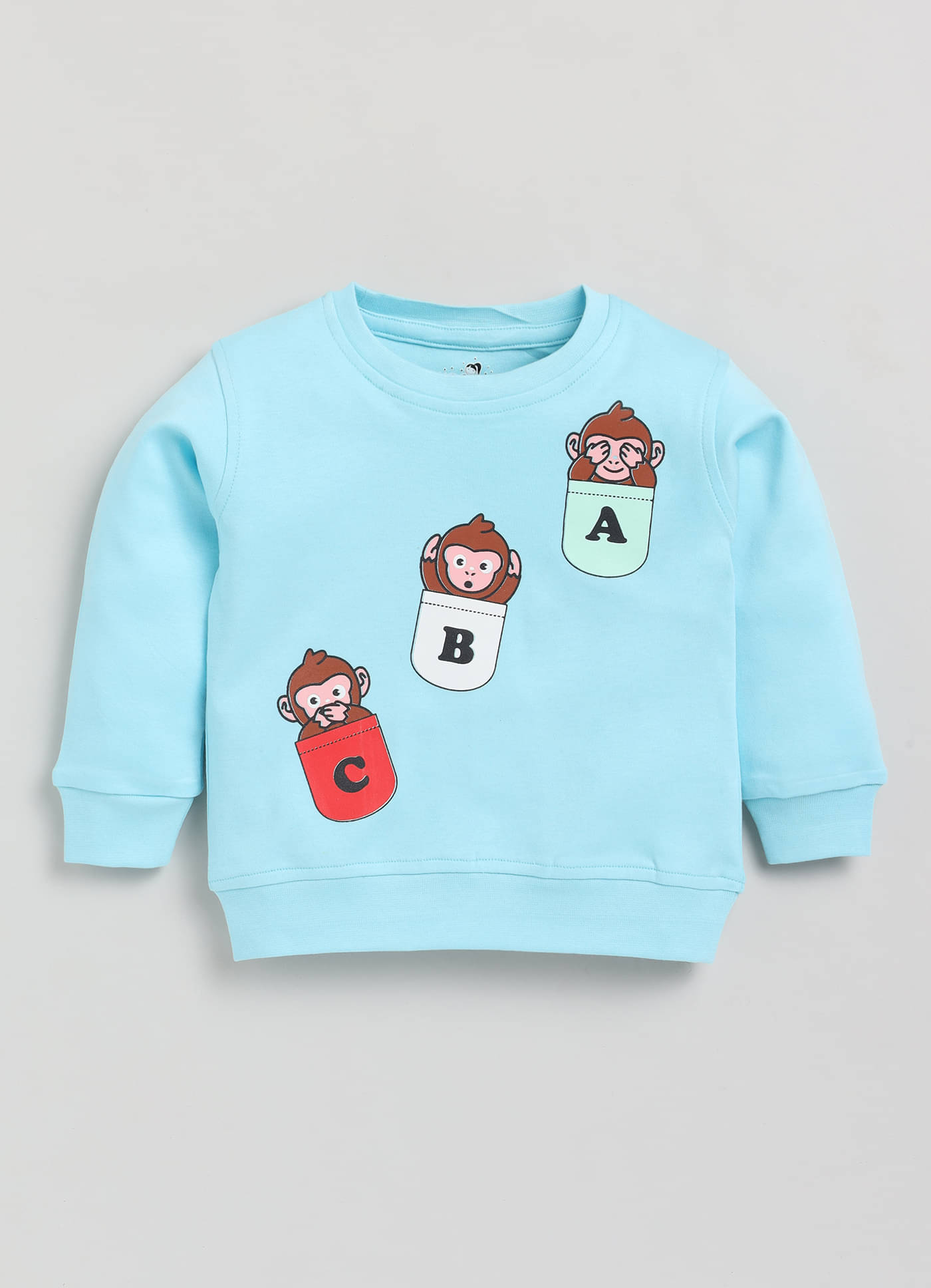     			Cutopies Baby Boys Blue Graphic Print Full-Sleeve Sweatshirt (Pack of 1)