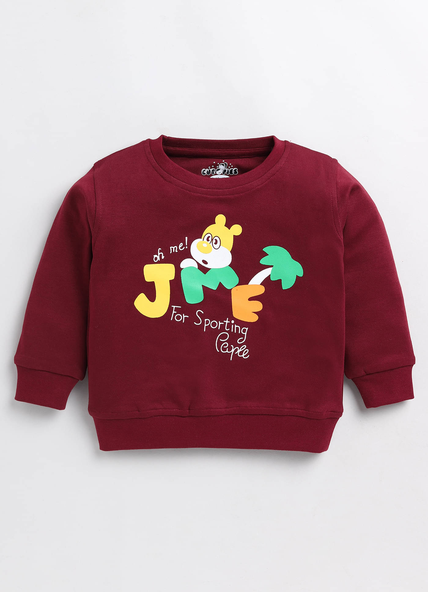     			Cutopies Baby Boys Maroon Graphic Print Full-Sleeve Sweatshirt (Pack of 1)