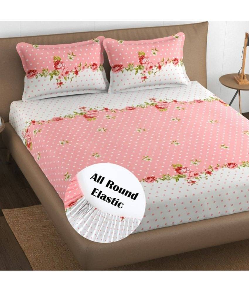 Decent Home Cotton Floral 1 Bedsheet with 2 Pillow Covers - Pink Decent Home Cotton Floral 1 Bedsheet with 2 Pillow Covers - Pink
