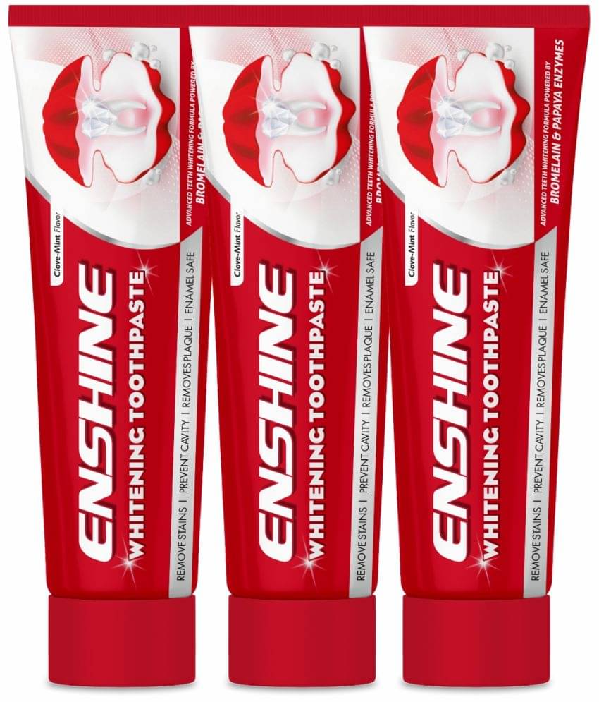     			Enshine Whitening Toothpaste, Papaya & Bromelain For Stain Removal, Cavity Care 100g (Pack Of 3)
