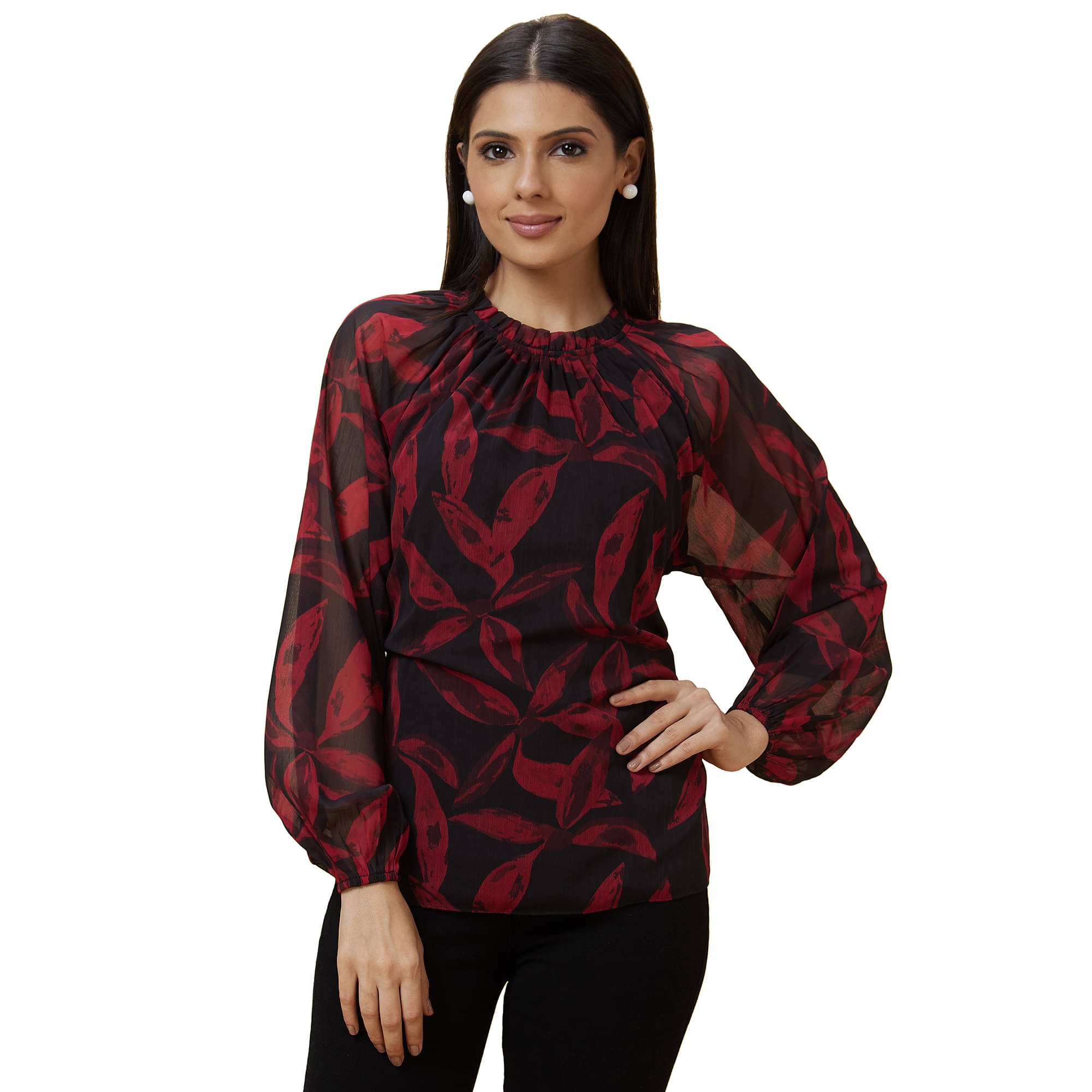     			Globus Black Viscose Women's Regular Top ( Pack of 1 )