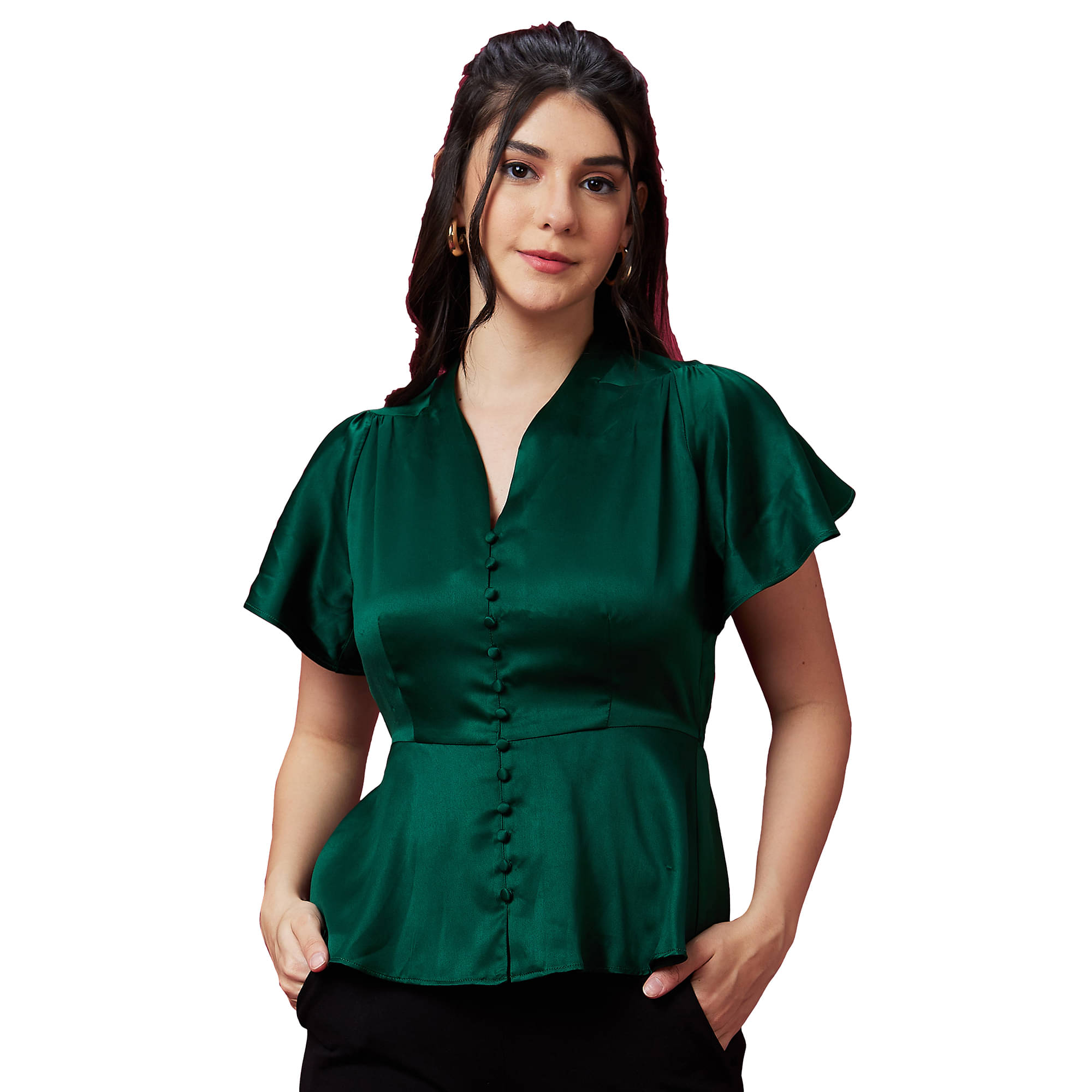    			Globus Green Polyester Women's Regular Top ( Pack of 1 )