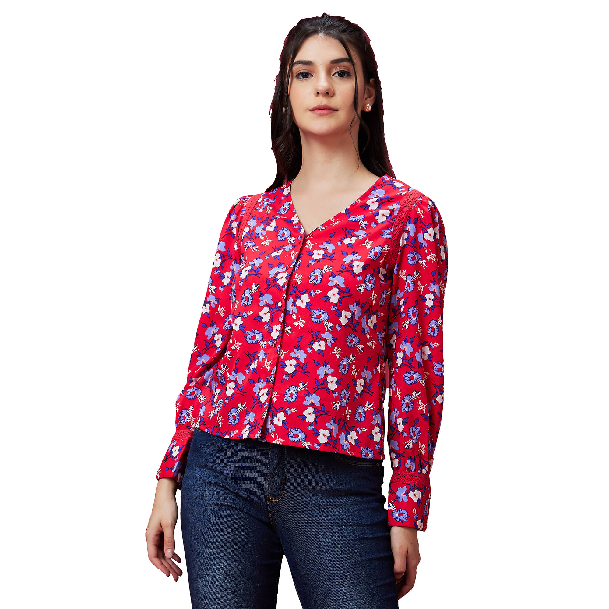    			Globus Red Polyester Women's Regular Top ( Pack of 1 )