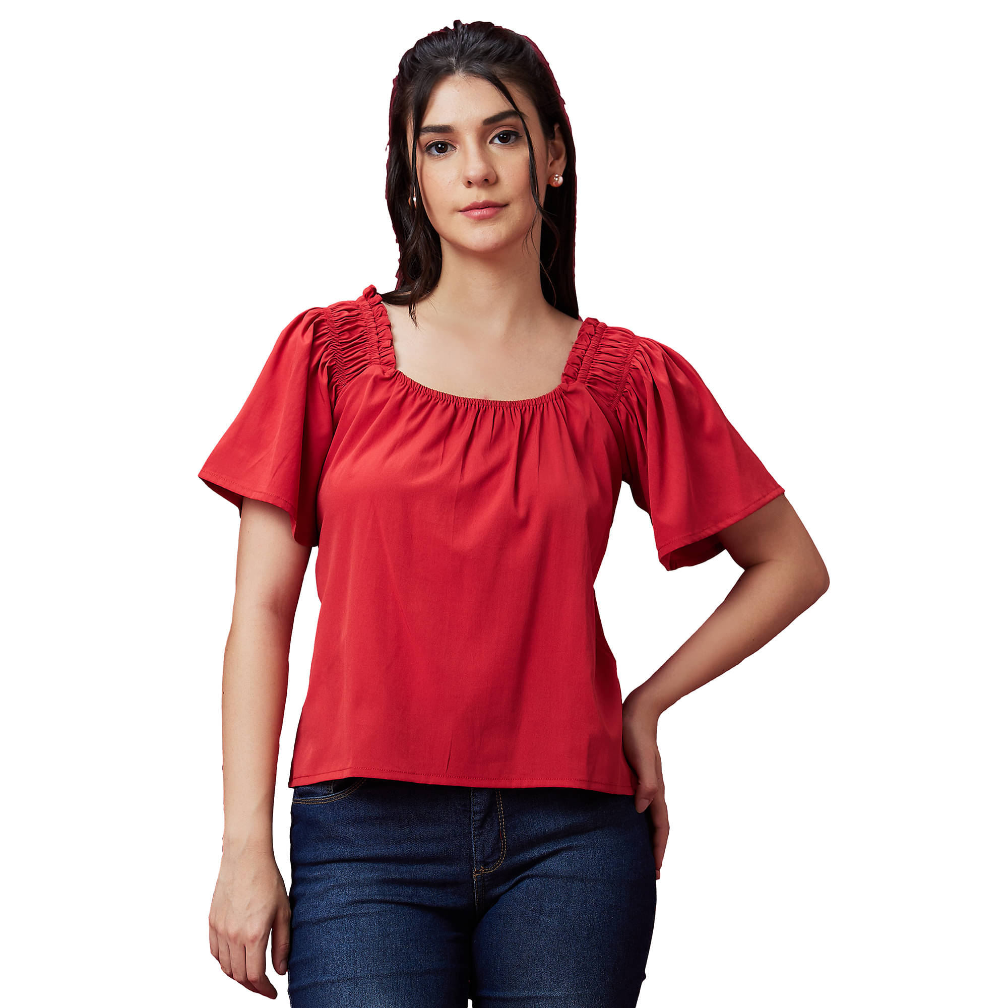     			Globus Rust Polyester Women's Regular Top ( Pack of 1 )