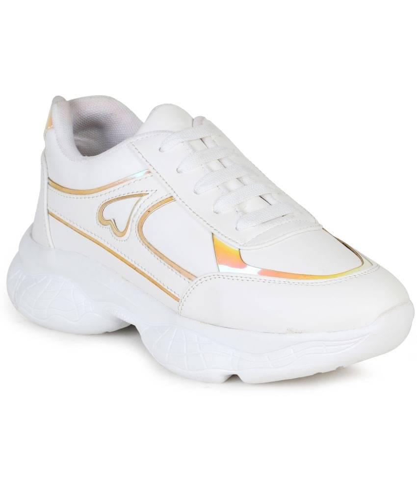     			Ishransh White Women's Sneakers
