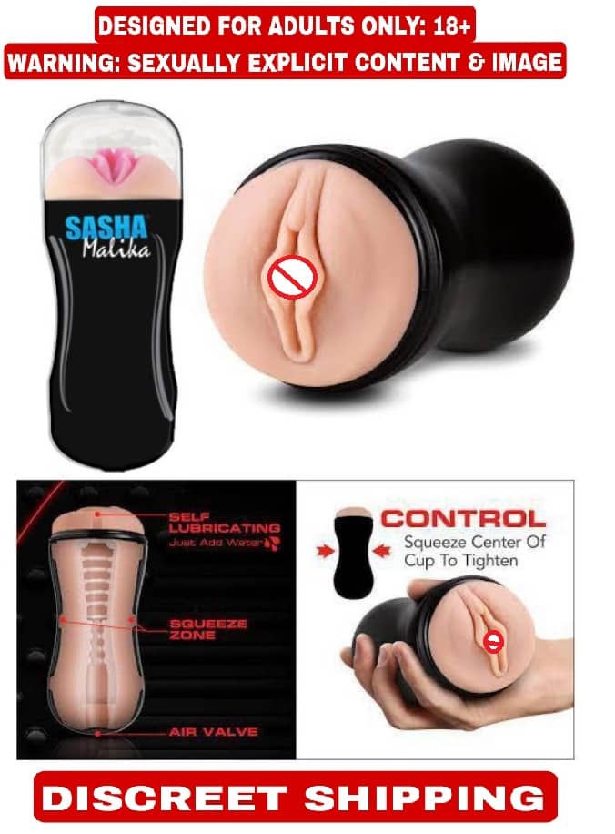 KAMAHOUSE SASHA MALE POCKET PUSSY MASTURBATOR CUP WITH FREE LUBE-U.S.A