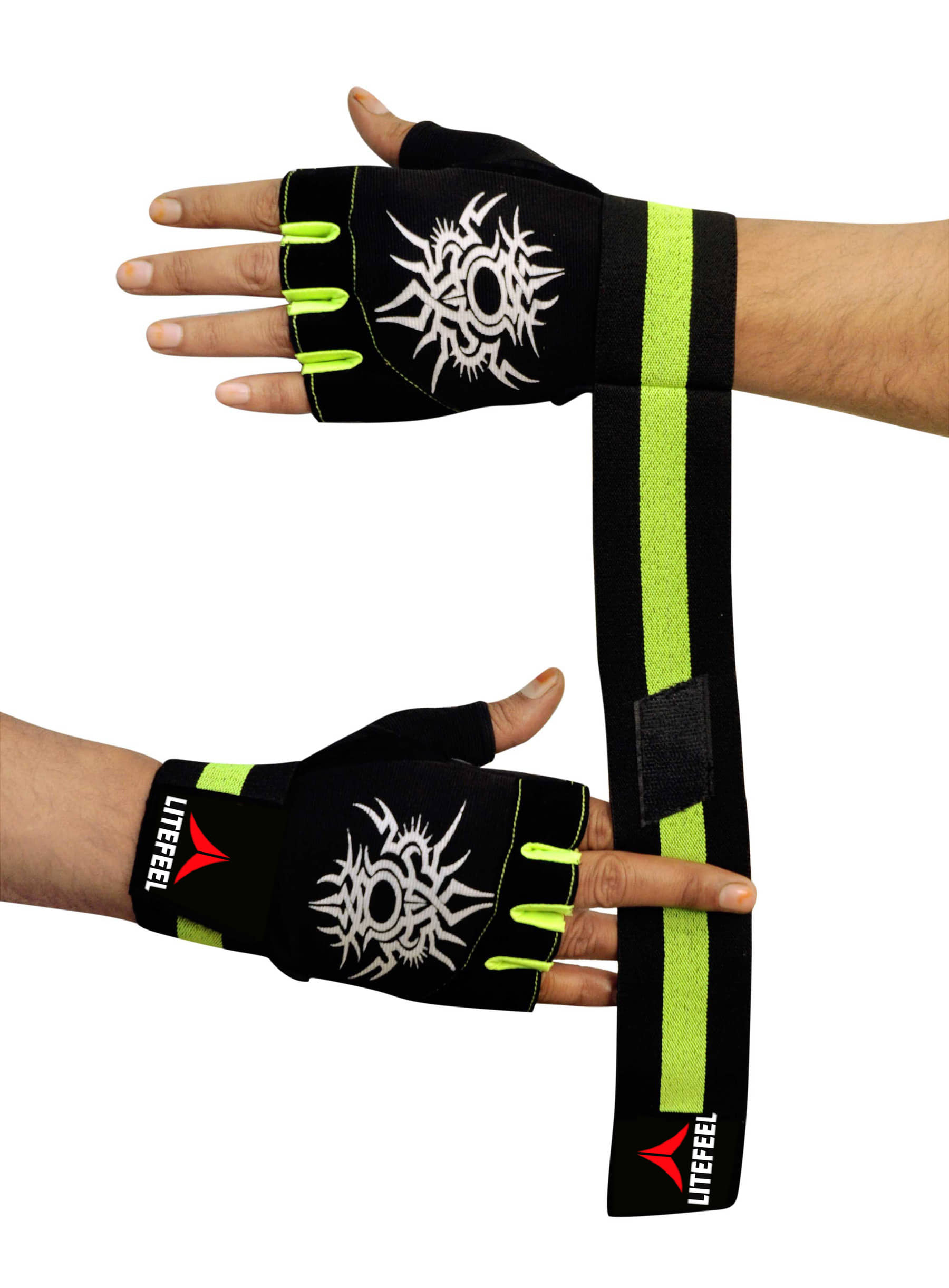 LITE FEEL - 216 Spider Print Unisex Polyester Gym Gloves For Professional Fitness Training and Workout With Half-Finger Length - Sports and Fitness Equipment | Buy online on ZillyBuy