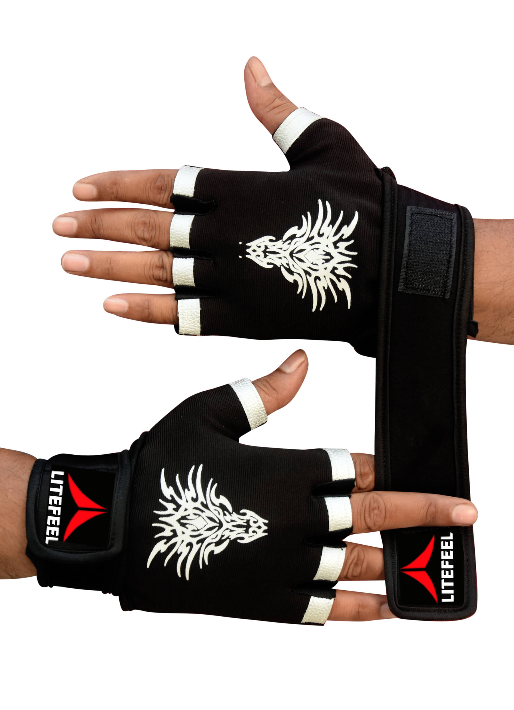 LITE FEEL - 26Black Glove Unisex Polyester Gym Gloves For Professional Fitness Training and Workout With Half-Finger Length LITE FEEL - 26Black Glove Unisex Polyester Gym Gloves For Professional Fitness Training and Workout With Half-Finger Length