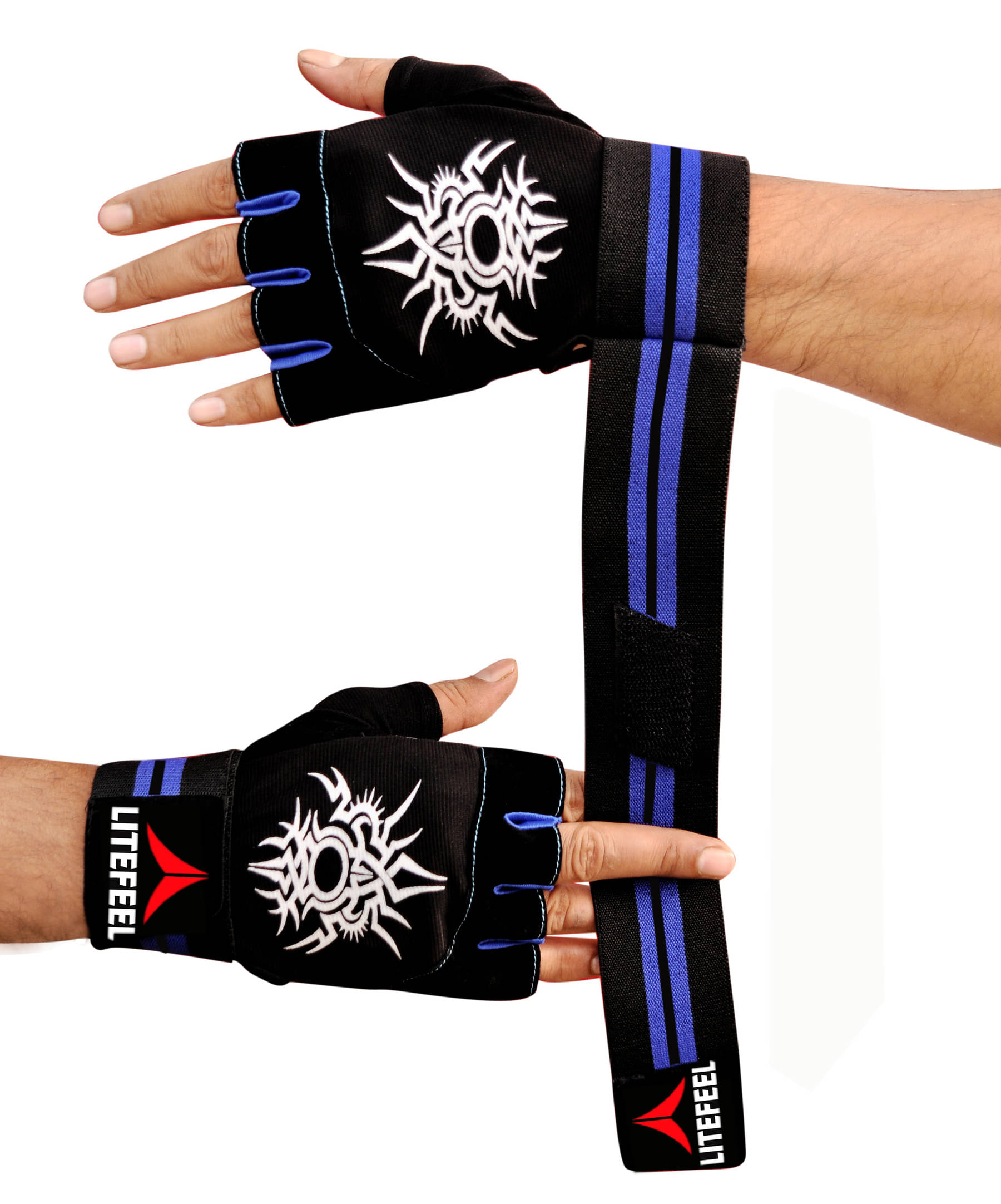 LITE FEEL - Spider Print Unisex Polyester Gym Gloves With Half-Finger Length LITE FEEL - Spider Print Unisex Polyester Gym Gloves With Half-Finger Length