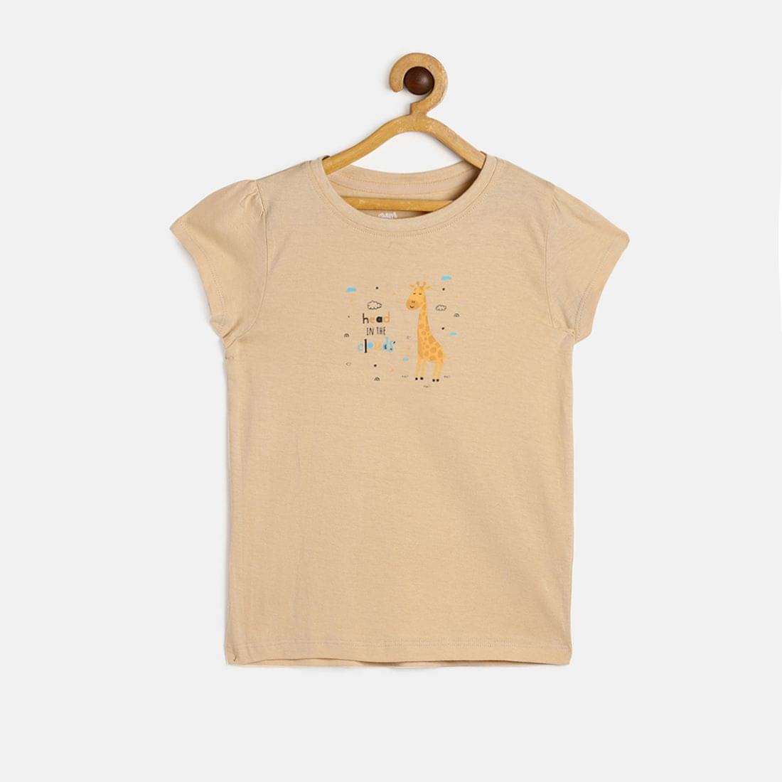     			MINI KLUB Pack of 1 Girls 100% Cotton Top ( Beige )