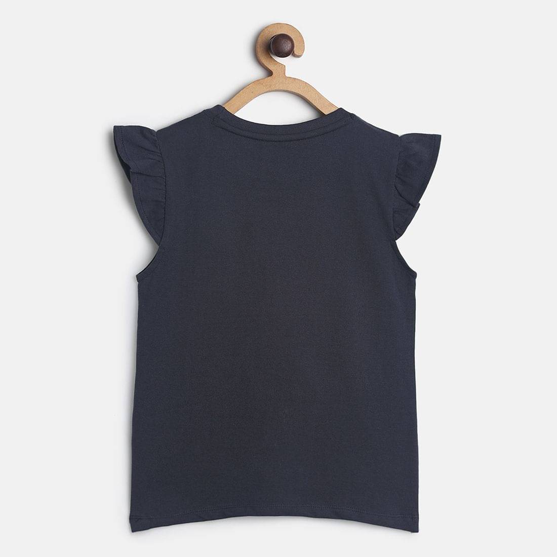     			MINI KLUB Pack of 1 Girls 100% Cotton Top ( Grey )