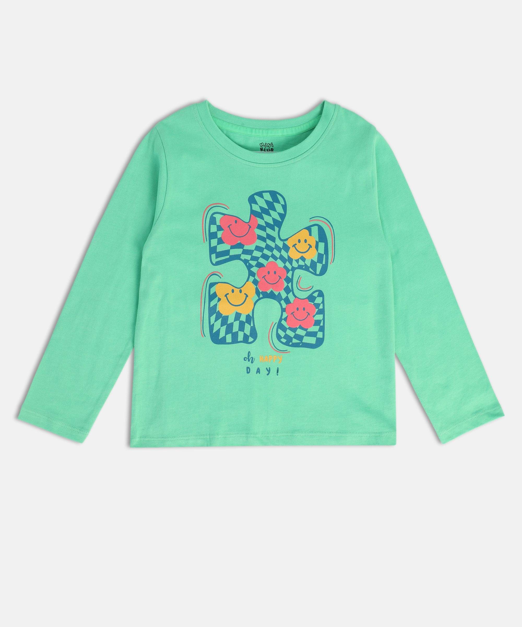     			MINI KLUB Pack of 1 Girls 100% Cotton Top ( Green )