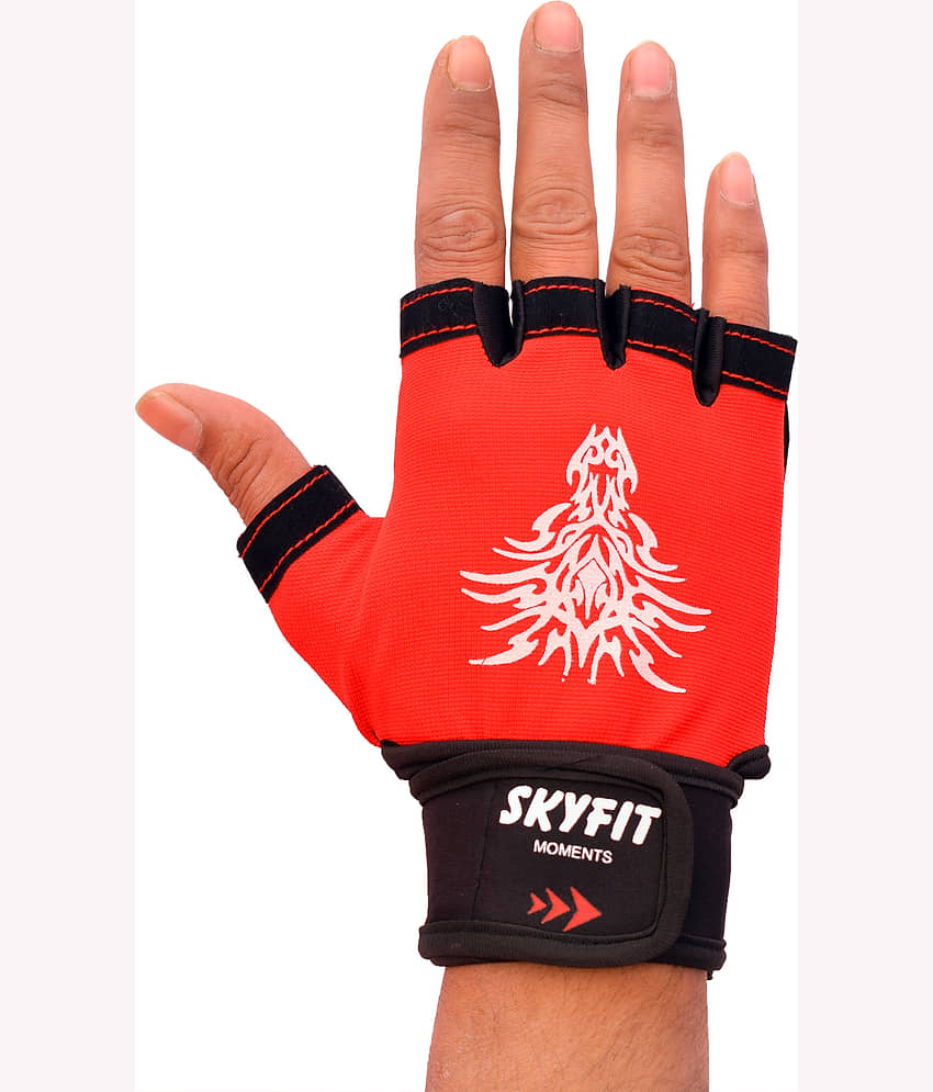 NOSPEX - 26RED GLOVE Unisex Polyester Gym Gloves For Professional Fitness Training and Workout With Half-Finger Length - Sports and Fitness Equipment | Buy online on ZillyBuy