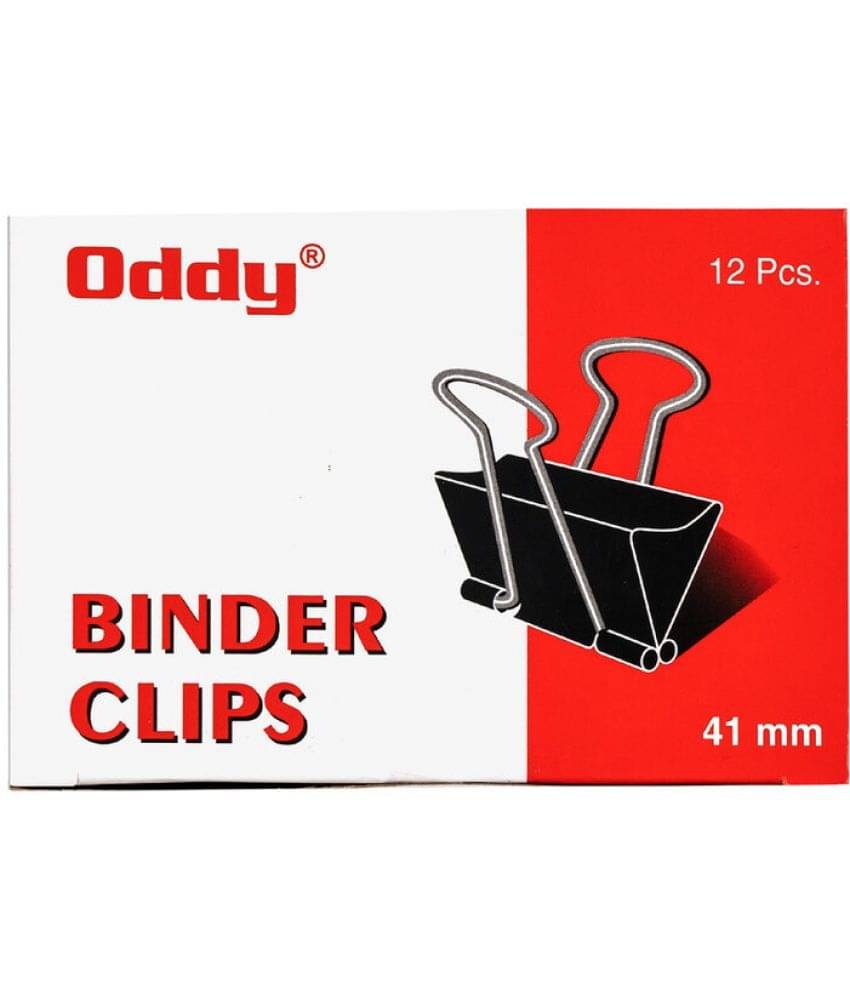     			Oddy Clip Series Medium Metal Binder Clip (Set of 36, Black)