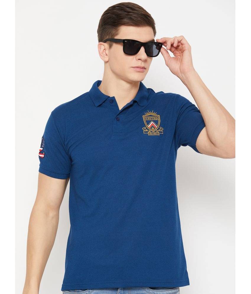     			UBX Pack of 1 Cotton Blend Regular Fit Solid Half Sleeves Men's Polo T Shirt ( Navy Blue )